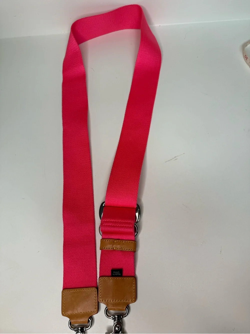 MZ Wallace Hot Pink Adjustable Strap with Tan Leather Accents - Picture 2 of 6